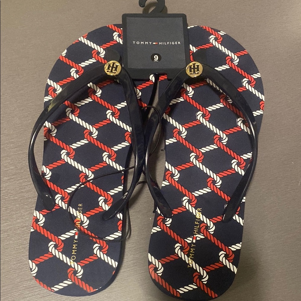 Tommy Hilfiger Navy and Red Rope Sandals - Picture 4 of 4